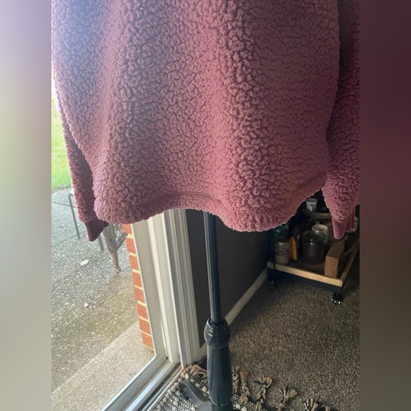 Victoria's Secret PINK Varsity Sherpa Half Zip Pullover Hoodie Pink Colorblock S - Picture 4 of 9